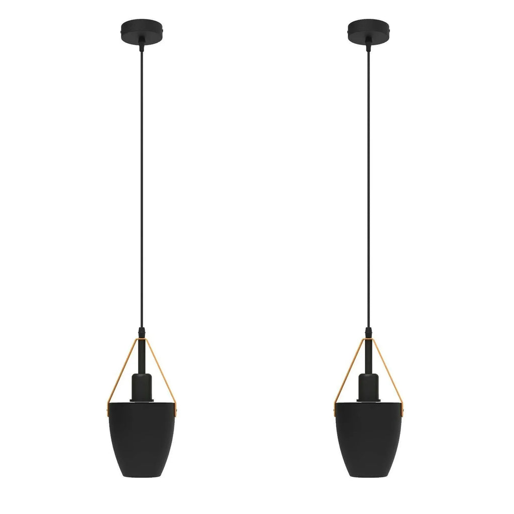 2 Pack Vintage Pendant Ceiling Light Black~4352-5
