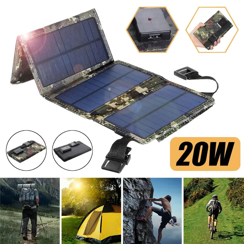 NNETM 20W Portable Solar Panel Charger - Green