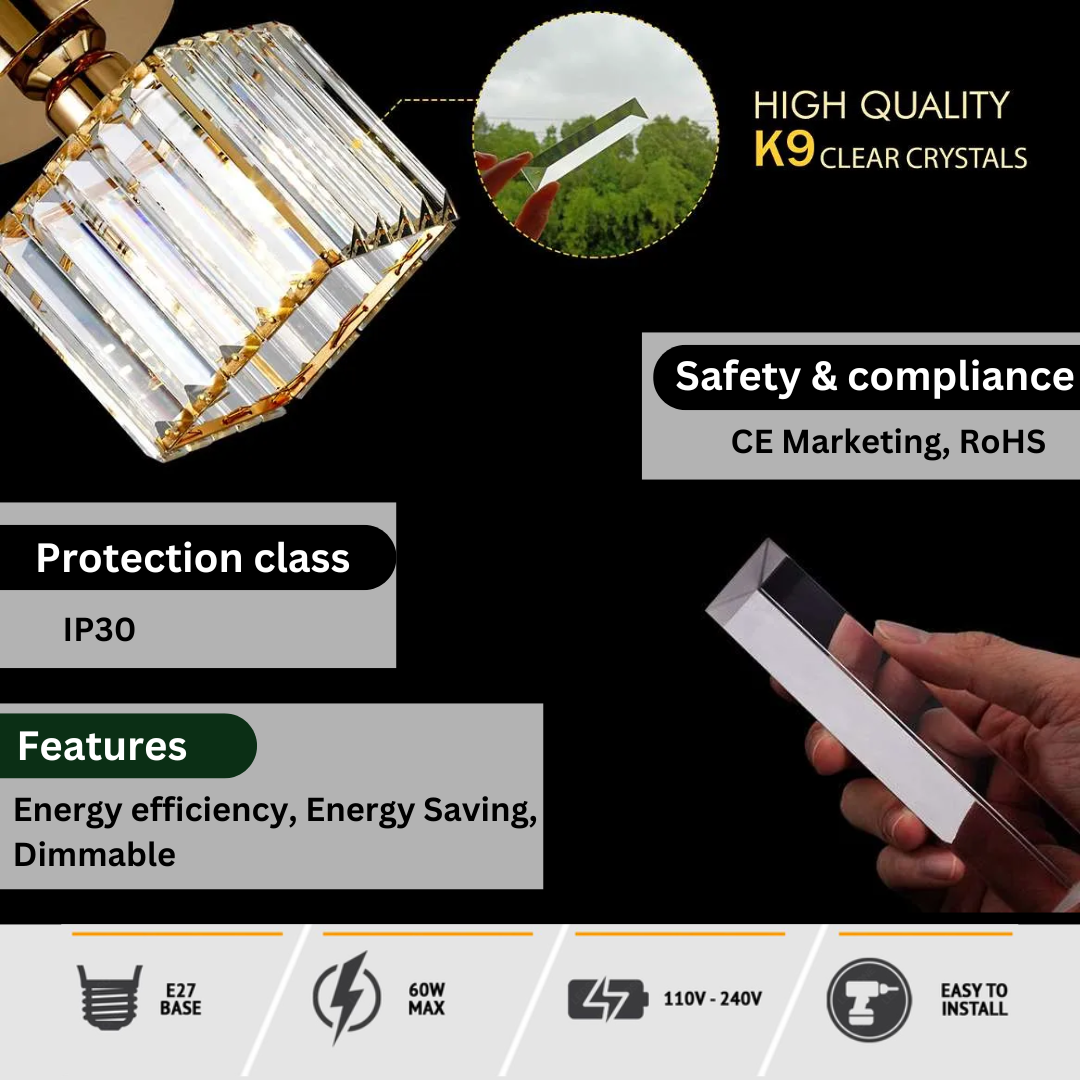 Square Glass Semi Flush Mount Ceiling Light ~4506-4