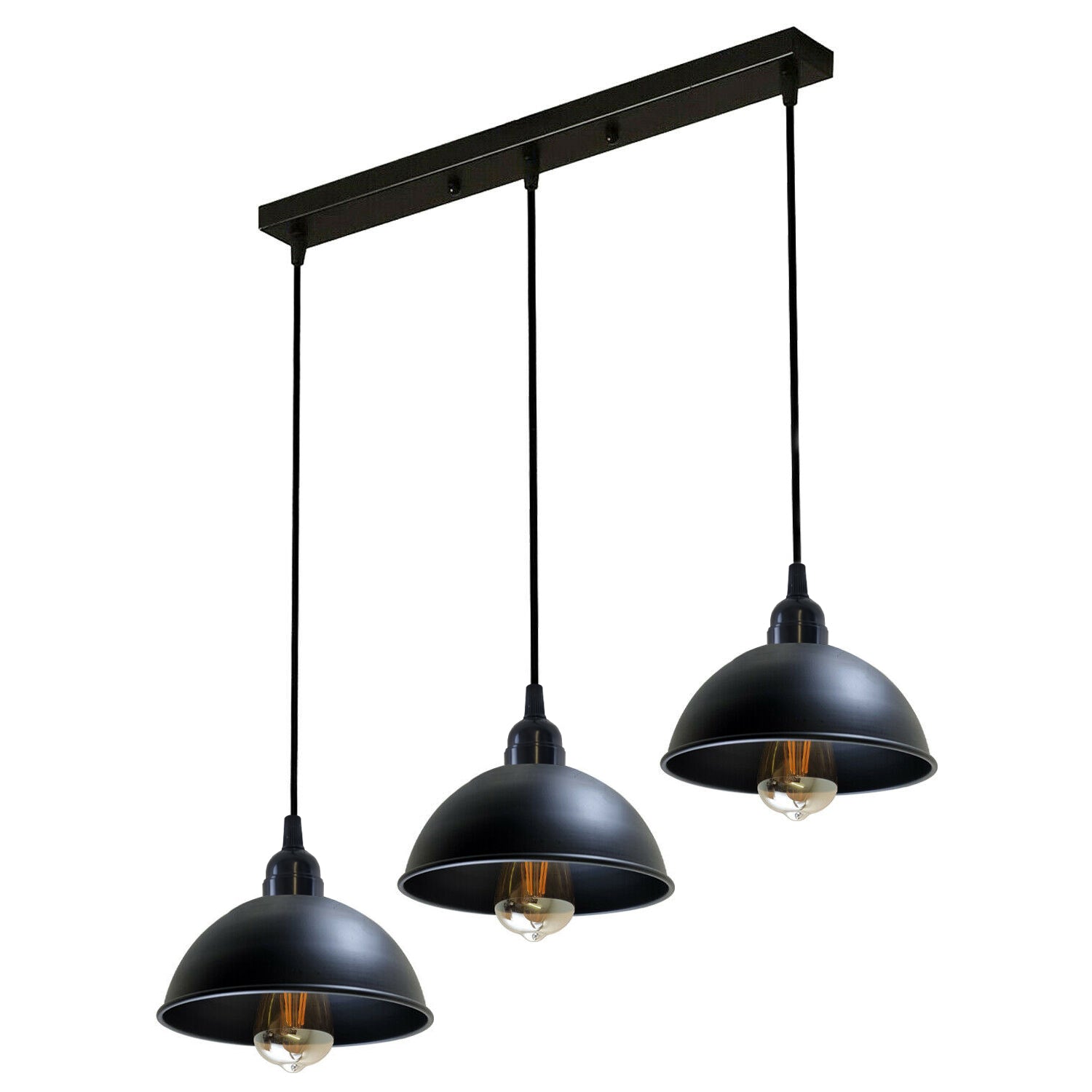 Industrial Adjustable 3 Head Black Pendant Light ~5268