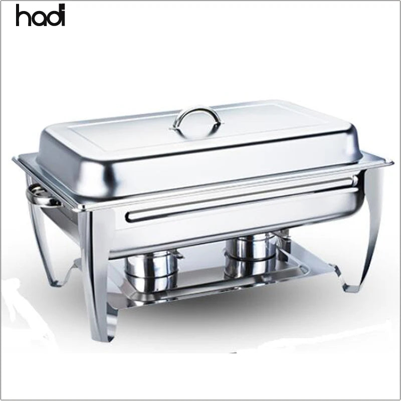 9 Qt Stainless Steel Chafing Dish Food Warmer Set 9L Capacity Rectangular Buffet Serving Dish for Restaurants Hotels for Chefs
