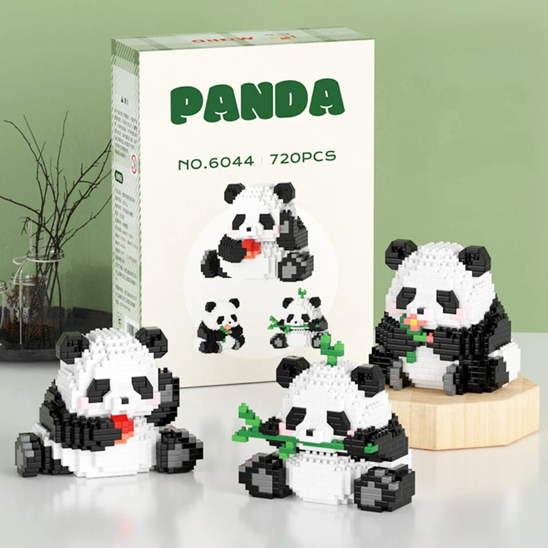 Popular Educational Micro Block Panda Model DIY Assembly Toys Plastic Building Blocks for Children