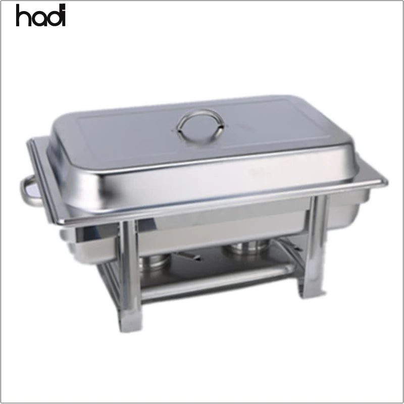 9 Qt Stainless Steel Chafing Dish Food Warmer Set 9L Capacity Rectangular Buffet Serving Dish for Restaurants Hotels for Chefs