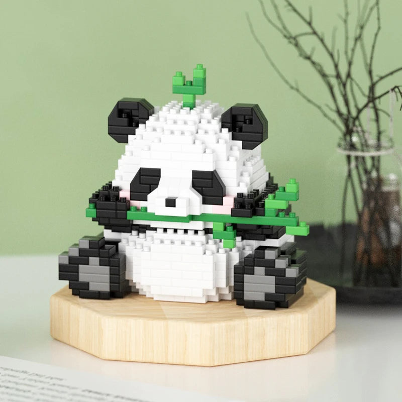 Popular Educational Micro Block Panda Model DIY Assembly Toys Plastic Building Blocks for Children