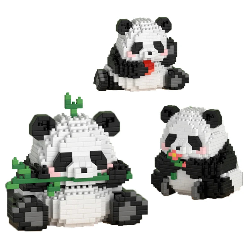 Popular Educational Micro Block Panda Model DIY Assembly Toys Plastic Building Blocks for Children
