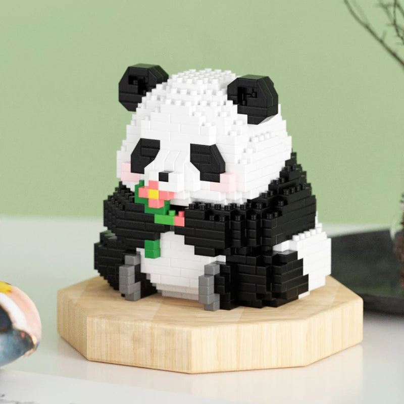 Popular Educational Micro Block Panda Model DIY Assembly Toys Plastic Building Blocks for Children