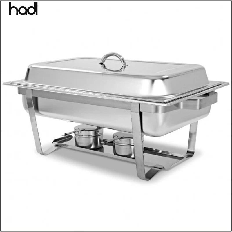 9 Qt Stainless Steel Chafing Dish Food Warmer Set 9L Capacity Rectangular Buffet Serving Dish for Restaurants Hotels for Chefs