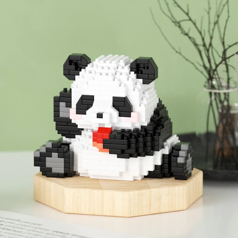 Popular Educational Micro Block Panda Model DIY Assembly Toys Plastic Building Blocks for Children