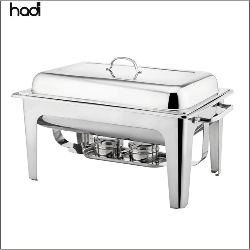 9 Qt Stainless Steel Chafing Dish Food Warmer Set 9L Capacity Rectangular Buffet Serving Dish for Restaurants Hotels for Chefs