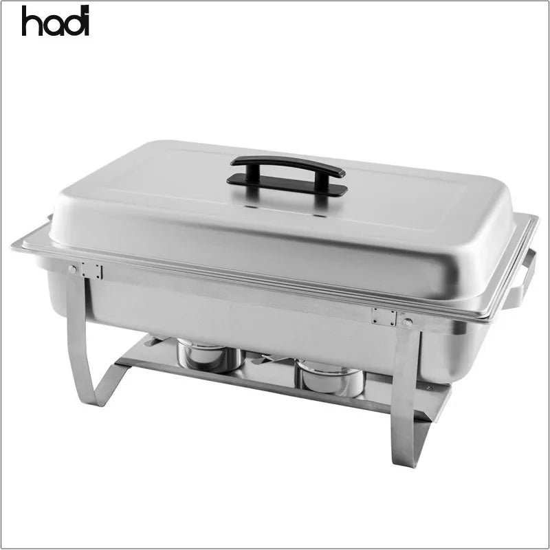 9 Qt Stainless Steel Chafing Dish Food Warmer Set 9L Capacity Rectangular Buffet Serving Dish for Restaurants Hotels for Chefs