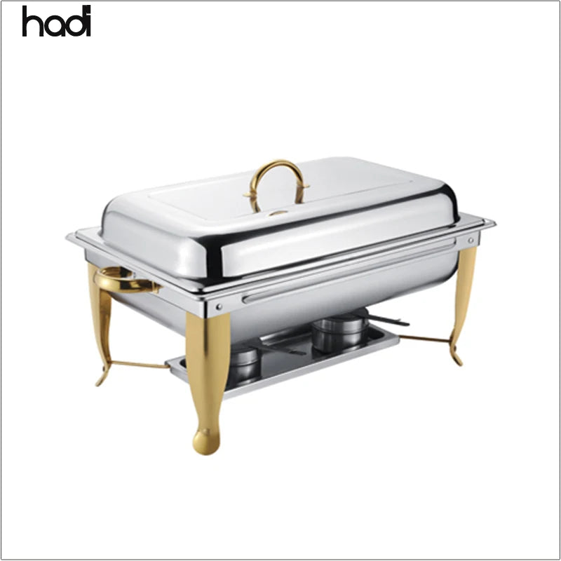 9 Qt Stainless Steel Chafing Dish Food Warmer Set 9L Capacity Rectangular Buffet Serving Dish for Restaurants Hotels for Chefs