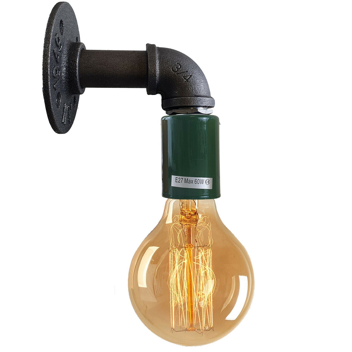 Green Water Pipe Wall Lamp Industrial style single wall light fitting~1524-1