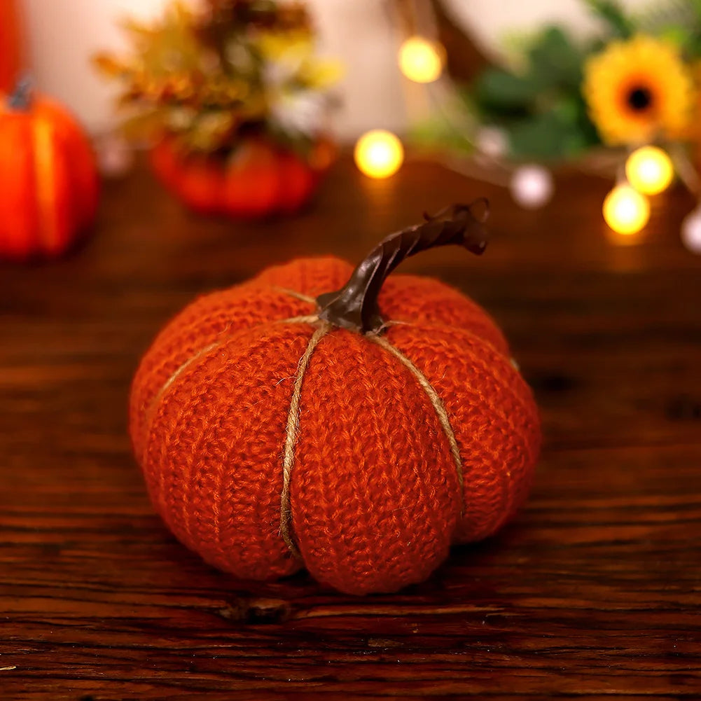 1 Pcs Handmade Autumn Fabric Pumpkin Decor Thanksgiving Artificial Pumpkins Autumn Ornament Hallowee Fall Home Table Decoration