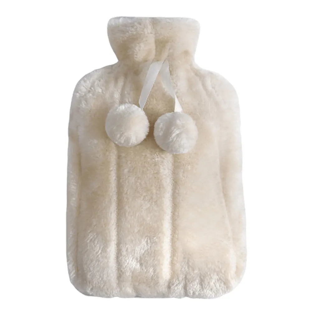 2L Hot Water Bottle Cover Rubber Hot Water Bags Winter Plush Hand & Feet Warmer Explosion-Proof Water Bottle Cover For Hot Water