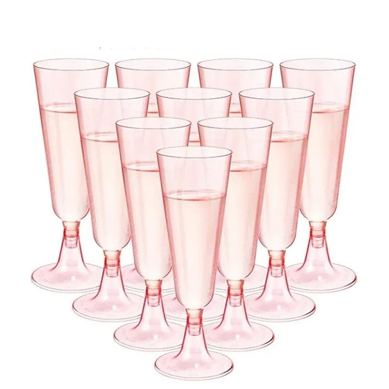 10/20/30pcs Disposable Cups Clear Plastic Champagne Flutes Bar Cups Toasting Glasses for Weddings Party Cocktail Cups,150ml