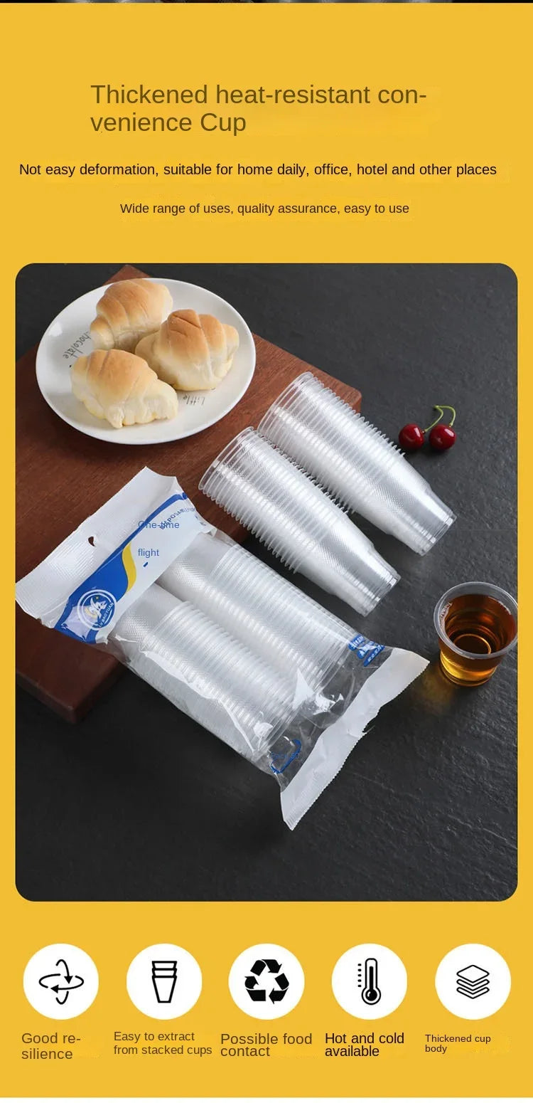 25/50pcs New Disposable Transparent Plastic Cup Outdoor Picnic Birthday Kitchen Party Tableware Cups Supplies Kitchenware Dining