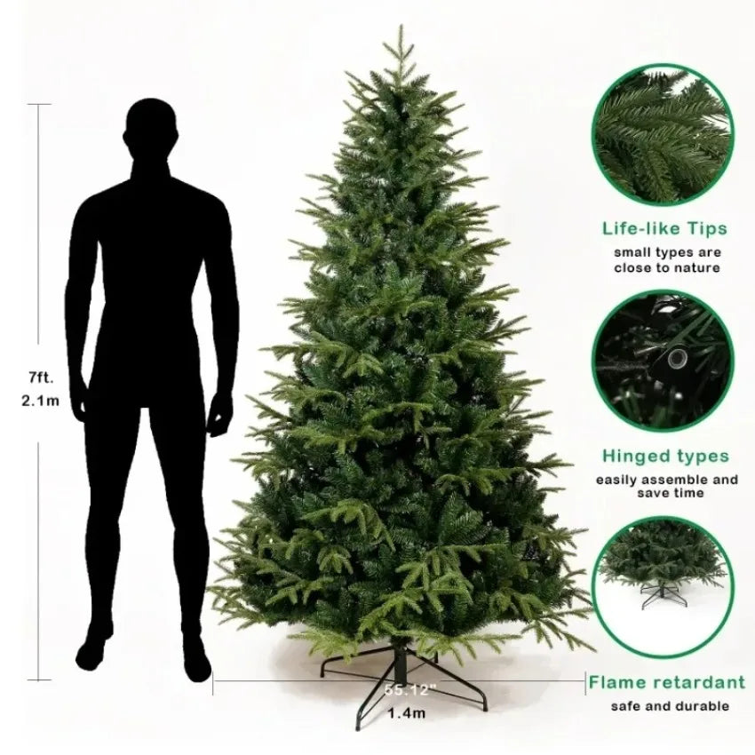 Artificial Christmas Tree PE+PVC Encryption LED Lights Large Christmas Tree 1.2m-1.8m Family Christmas New Year party Decoration