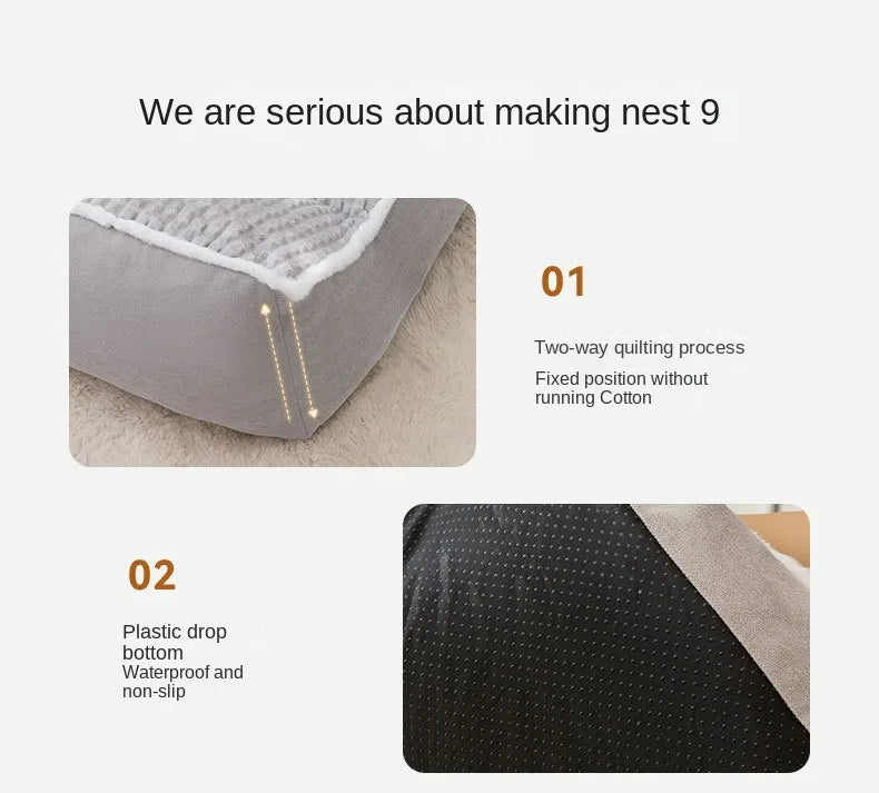 New Cat Bed Dog Pet Bed Kennel Non-Slip Winter Warm Small Dog Kennel Sleeping Removed Washed Soft Puppy Cushion Cat Supplies
