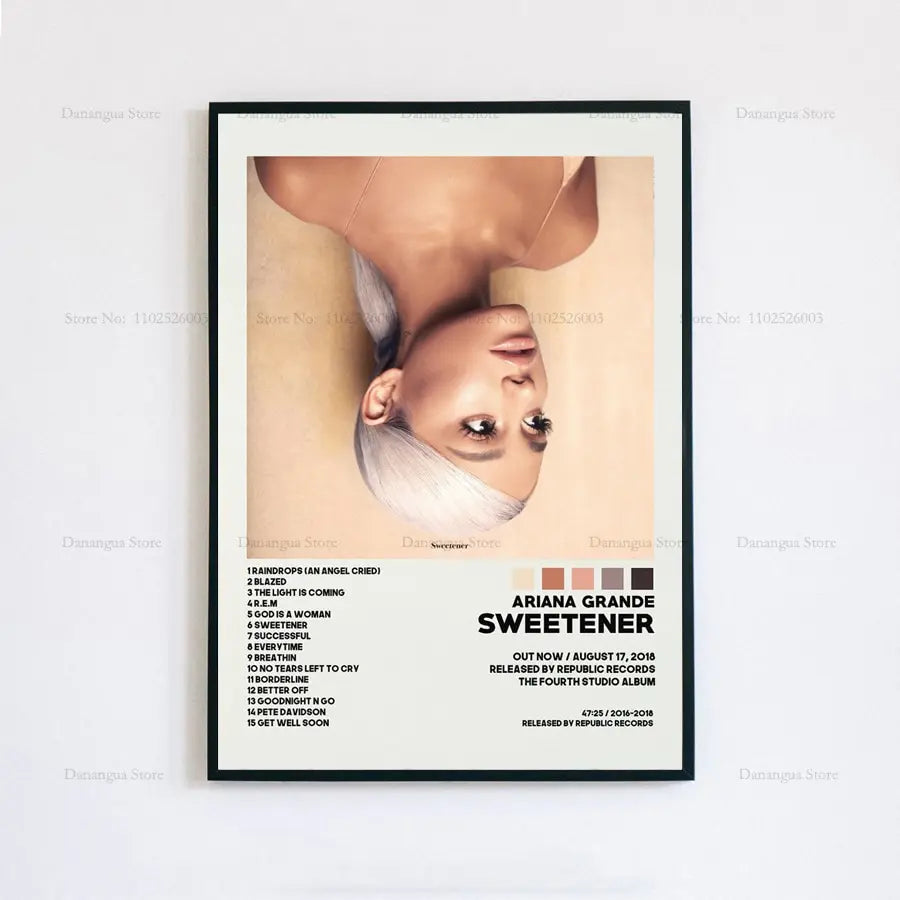 Ariana Grande 'Thank U, Next' Album Cover Art Poster - Home Wall Decor Print