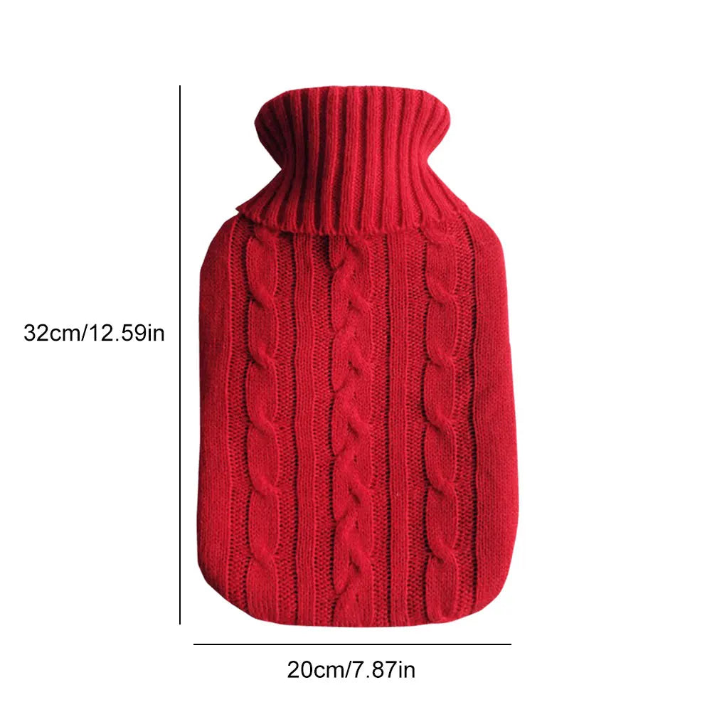 Insulating Hot Water Bags & Plush Cover Hot Water Bottle Winter Reusable Hand Warmers Water Bag Cover Long Lasting Feet Warmer