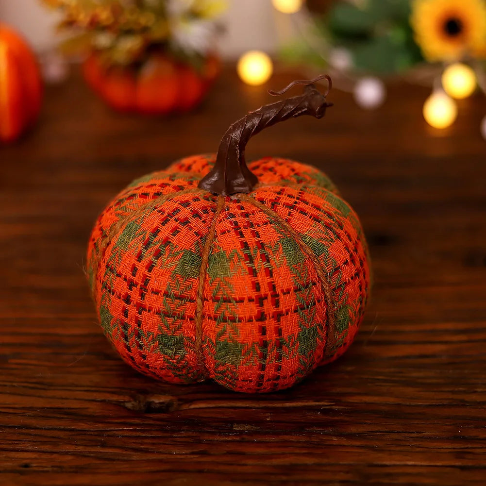 1 Pcs Handmade Autumn Fabric Pumpkin Decor Thanksgiving Artificial Pumpkins Autumn Ornament Hallowee Fall Home Table Decoration