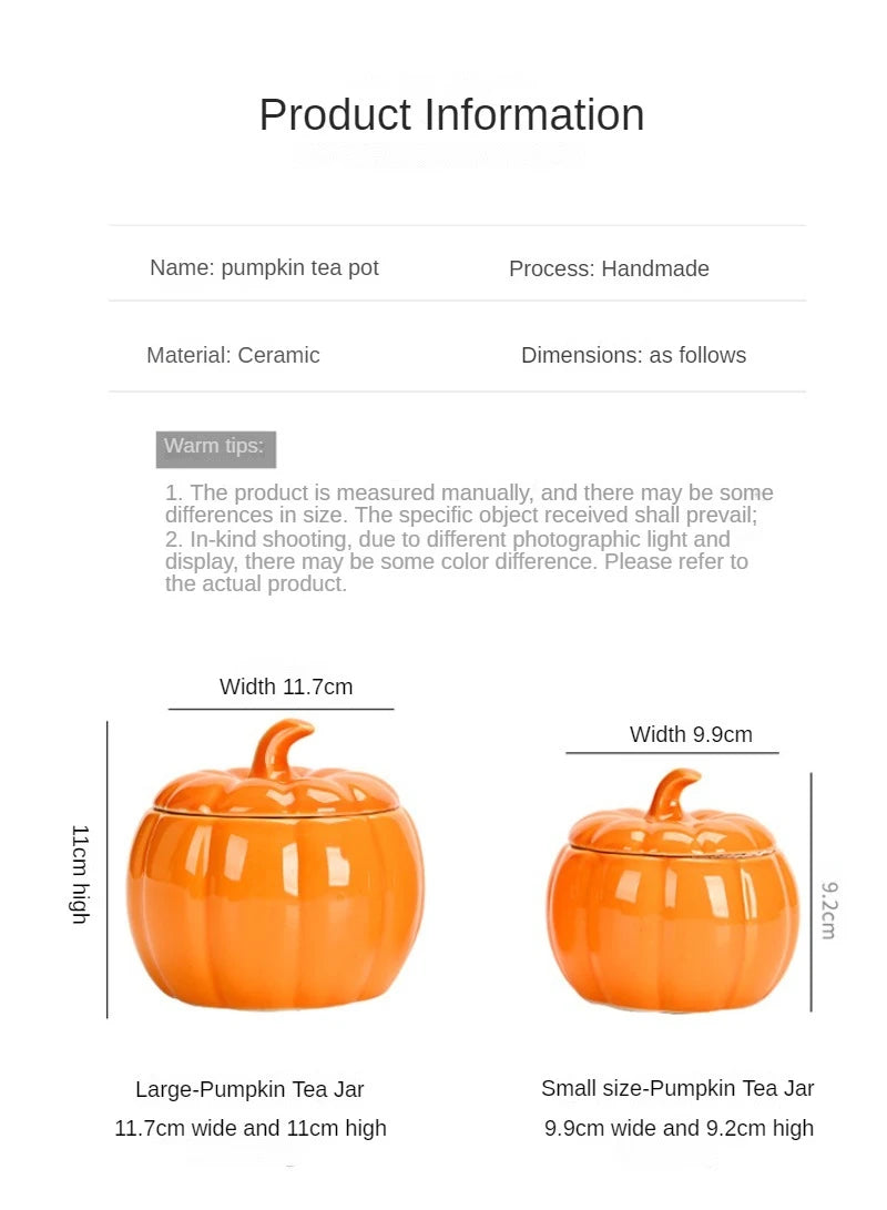 Simulated Pumpkin Tea Jar Ceramic Candy Jar Everything Goes Smoothly Wedding Seal Happy Candy Jar Home Decoration Ornament Gift