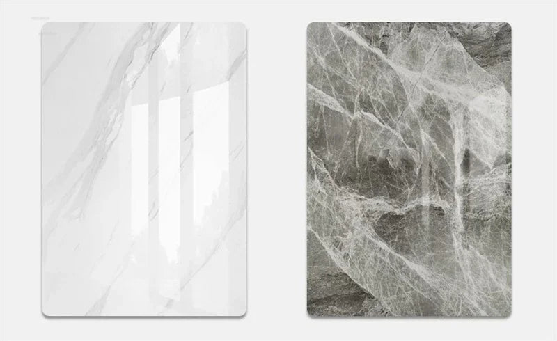 Italian Round Rotatable Telescopic Dining Table Small Apartment Foldable Table Household Modern Light Luxury Slate Dining Tables