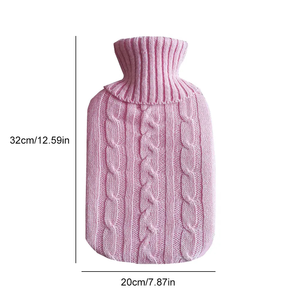 Insulating Hot Water Bags & Plush Cover Hot Water Bottle Winter Reusable Hand Warmers Water Bag Cover Long Lasting Feet Warmer