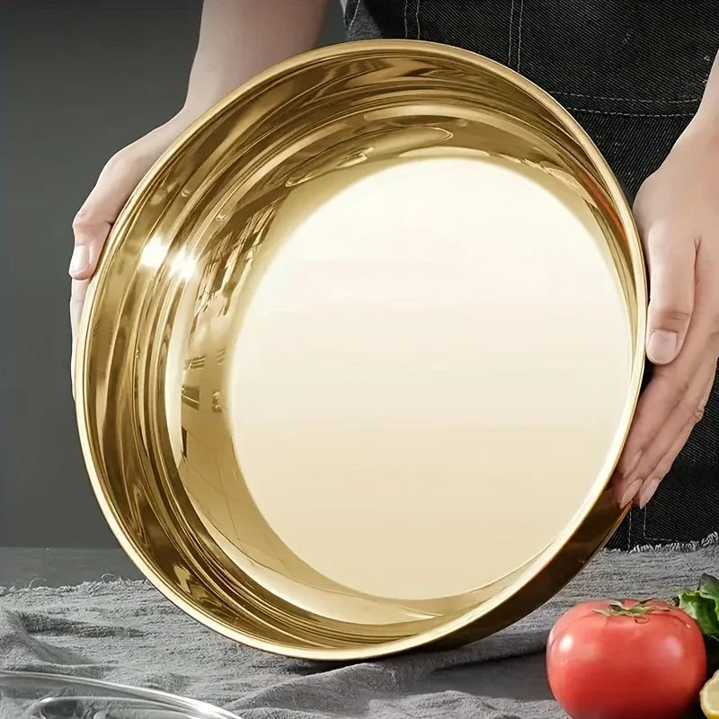 Stainless Steel Large Capacity Bowl, Suitable for Mixing Dough, Cleaning Vegetables, Stirring Salads, Easy To Clean