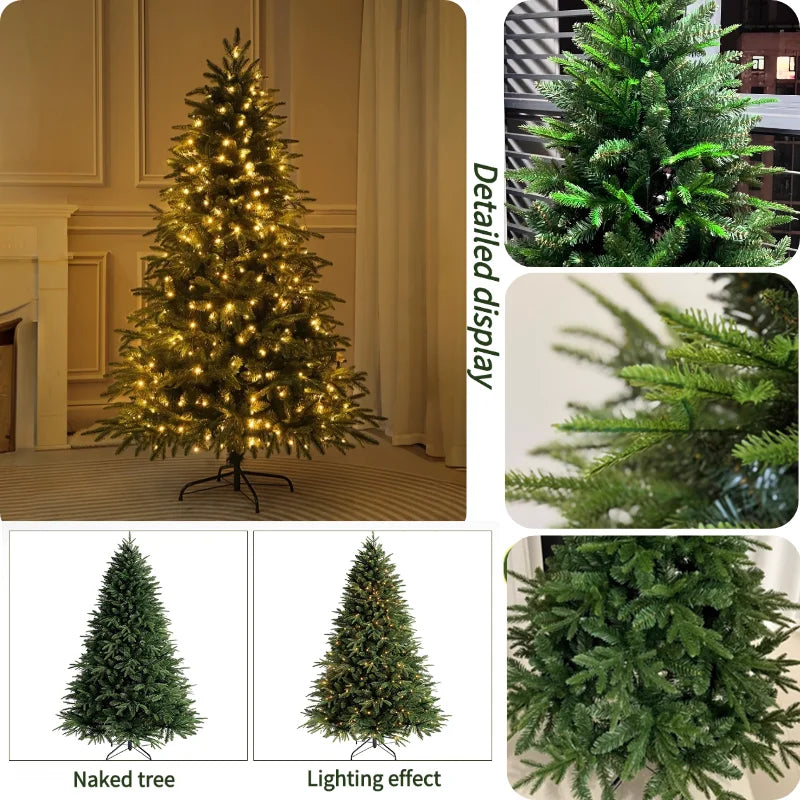 Artificial Christmas Tree PE&PVC Encryption with Lights Large Green Christmas Tree 120CM-240CM Family Christmas Party Decoration