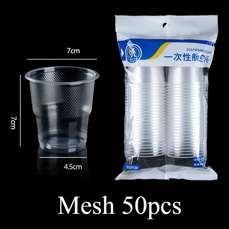 25/50pcs New Disposable Transparent Plastic Cup Outdoor Picnic Birthday Kitchen Party Tableware Cups Supplies Kitchenware Dining