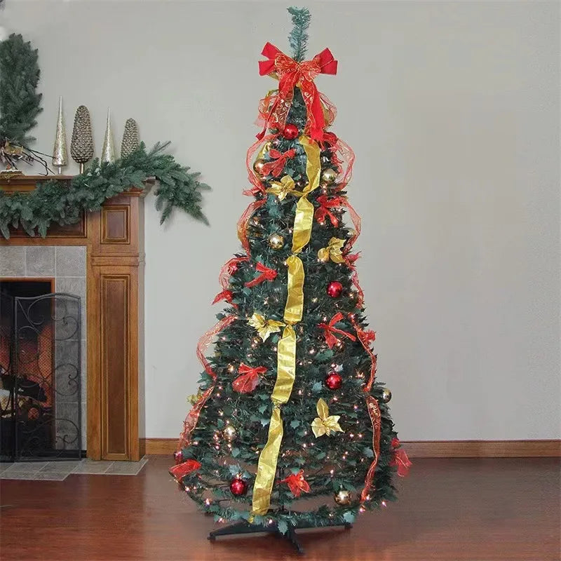 120cm Foldable Pre-Decorated Christmas Tree Pop-Up Festive Decoration Home Decor Portable Christmas Tree