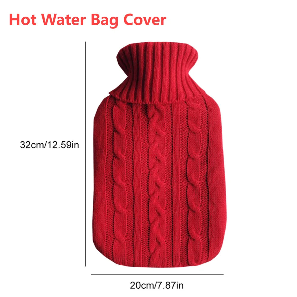 2L Hot Water Bottle Cover Rubber Hot Water Bags Winter Plush Hand & Feet Warmer Explosion-Proof Water Bottle Cover For Hot Water