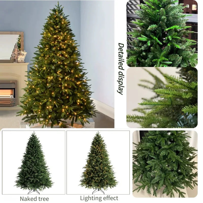 Artificial Christmas Tree PE+PVC Encryption LED Lights Large Christmas Tree 1.2m-1.8m Family Christmas New Year party Decoration