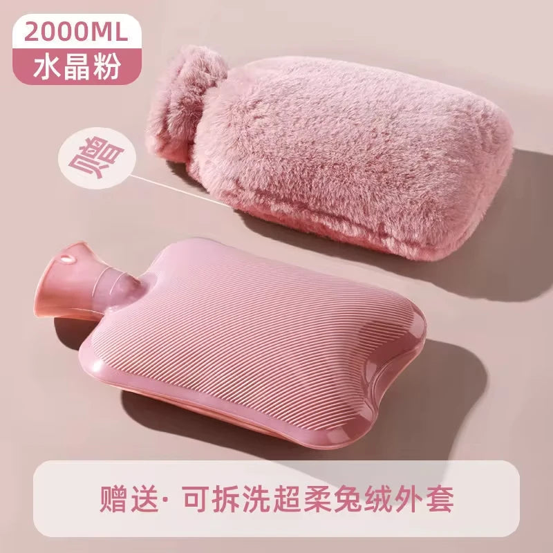 1000/2000Ml large-capacity hot water bag Removable hot water bag can be reused Women's belly warmer, hand warmer hot water bag