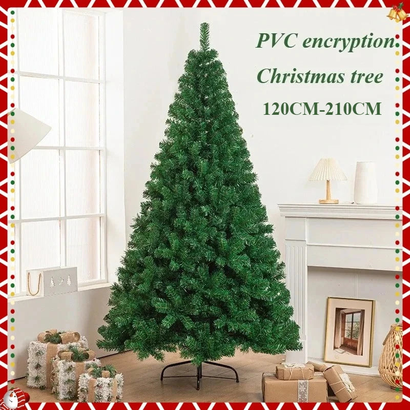 Artificial Christmas Tree PVC Material with LED Lights Large Encrypted Christmas Tree 120CM-210CM Family Christmas Decoration