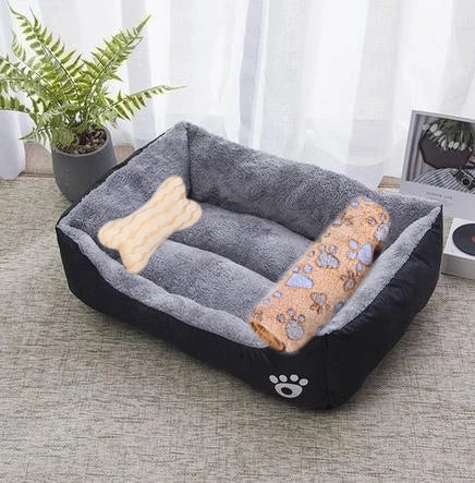 Pet Cat Dog Bed Cozy Square Plush Kennel Puppy Sofa Bed Cushion Pet Product Accessories For Small Medium Animal Doghouse