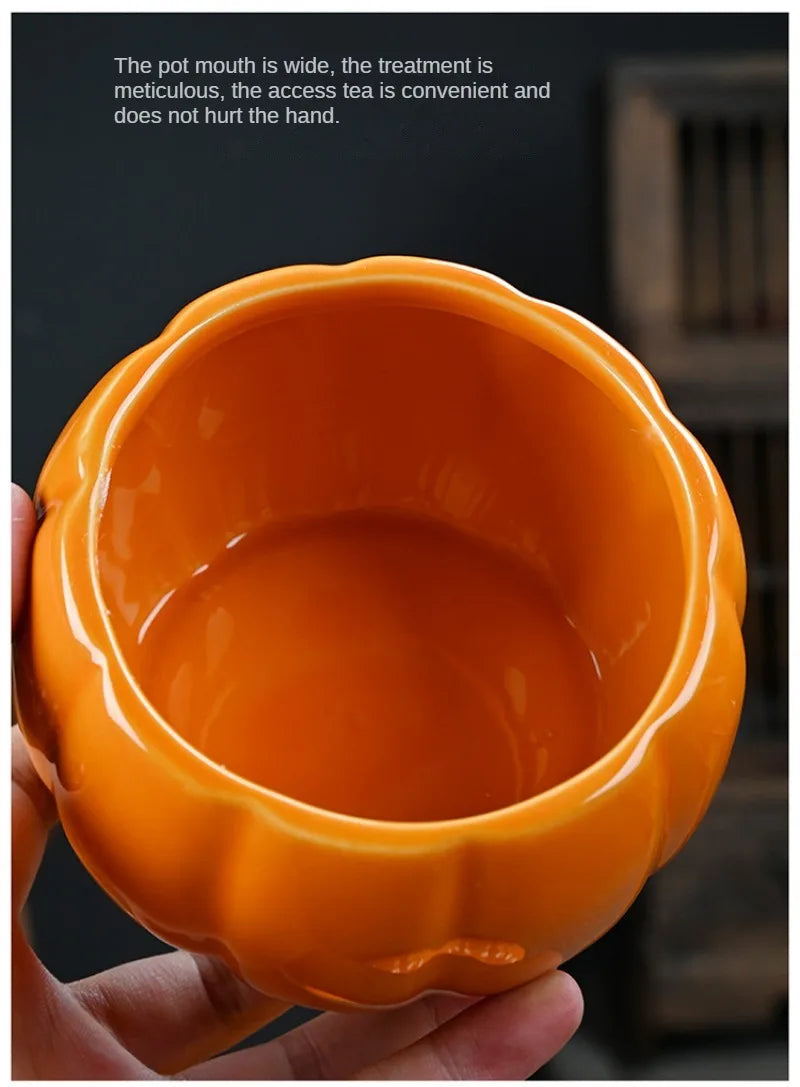 Simulated Pumpkin Tea Jar Ceramic Candy Jar Everything Goes Smoothly Wedding Seal Happy Candy Jar Home Decoration Ornament Gift