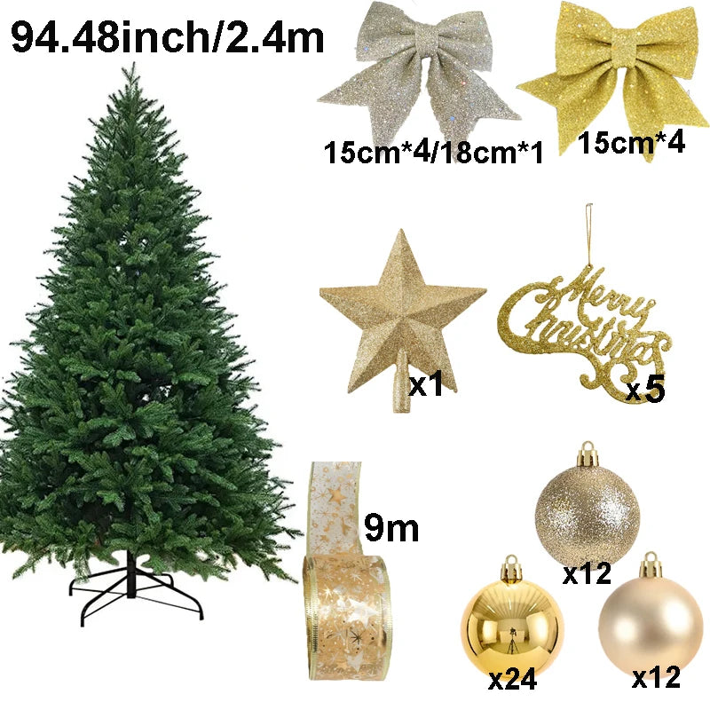3m Christmas Tree Decoration Set 2.1/2.4 Large DIY Christmas Ornaments For Trees Holiday Party Home Decor Hanging Drop Shipping