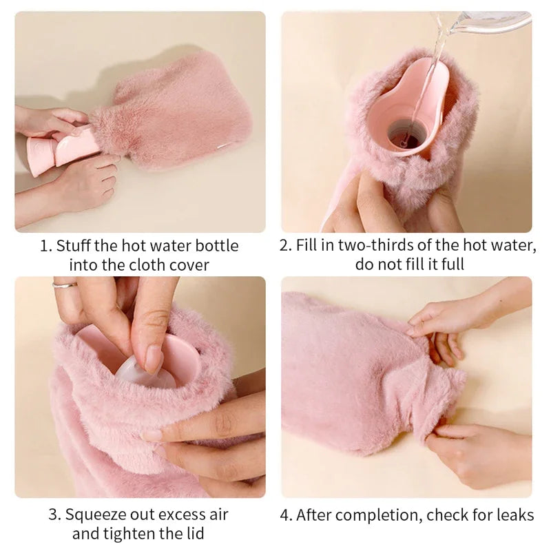 1000/2000Ml large-capacity hot water bag Removable hot water bag can be reused Women's belly warmer, hand warmer hot water bag