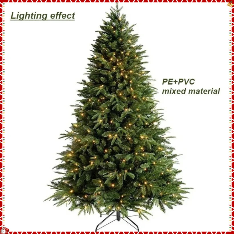 PE&PVC Artificial Christmas Tree with LEDLights High-grade Encrypted Christmas Tree 1.2m to 1.8m Christmas Family Decorations