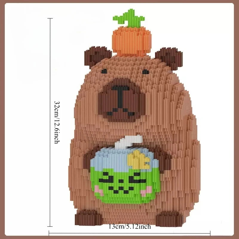 Cute Capibala Couple Building Blocks Toy Small Particle Bricks Children's Building Blocks Toy Boys and Girls Birthday Gifts