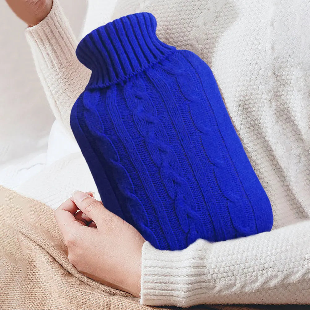 Insulating Hot Water Bags & Plush Cover Hot Water Bottle Winter Reusable Hand Warmers Water Bag Cover Long Lasting Feet Warmer