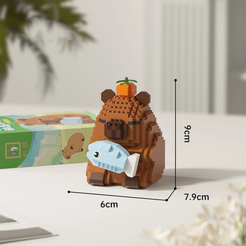 Lovely Cartoon Animals Nanobricks Capybara Micro Diamond Block Construction Model Building Bricks Educational Toys For Kids Gift