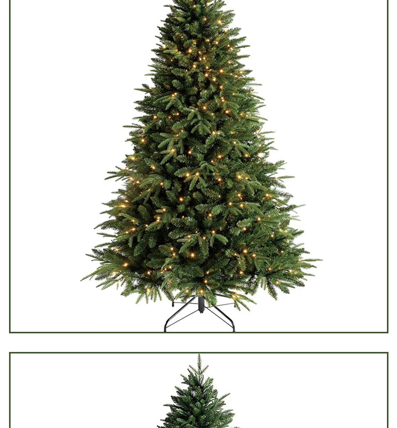 PE&PVC Artificial Christmas Tree with LEDLights High-grade Encrypted Christmas Tree 1.2m to 1.8m Christmas Family Decorations