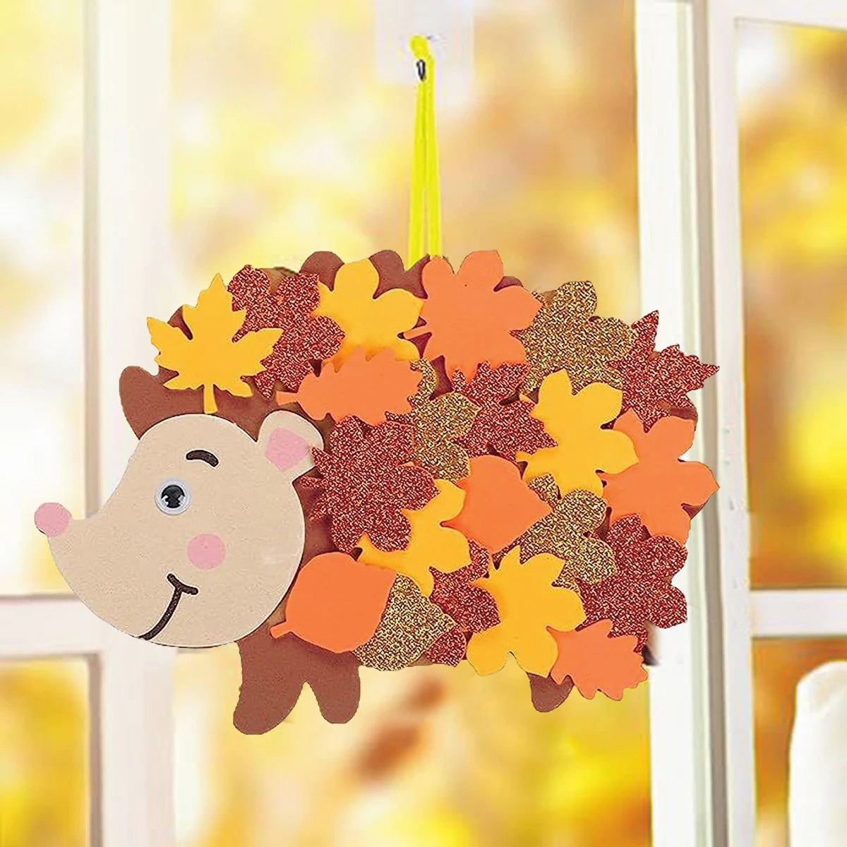 Felt Maple Leaf Hedgehog DIY Pendant Birthday Party Decorations Kids Favors Gift Cartoon Hedgehog Craft Set Baby Shower Supplies