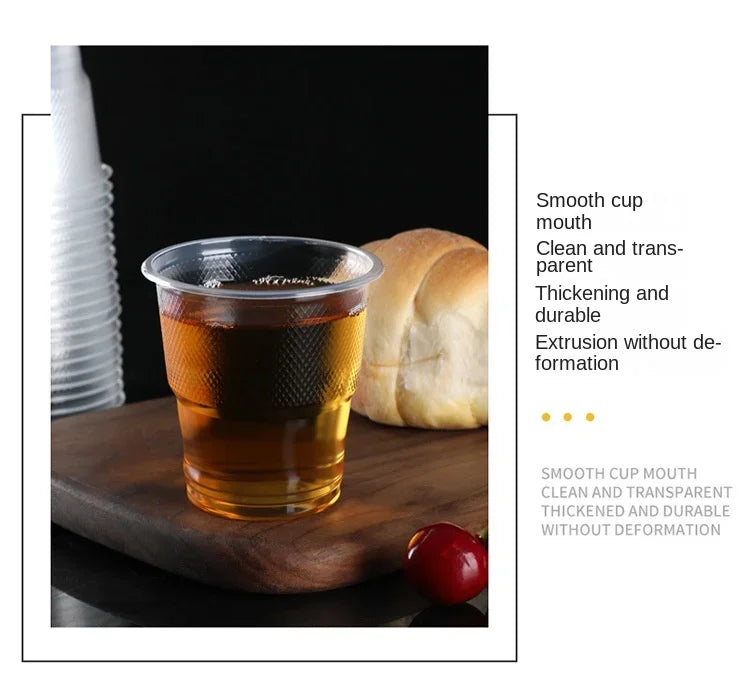 25/50pcs New Disposable Transparent Plastic Cup Outdoor Picnic Birthday Kitchen Party Tableware Cups Supplies Kitchenware Dining