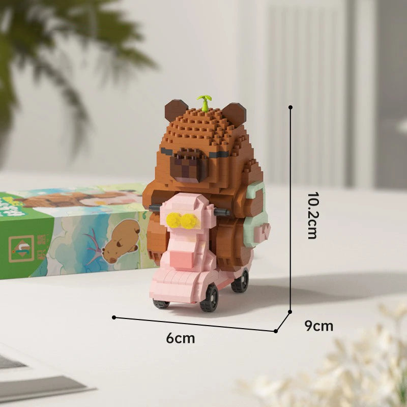 Lovely Cartoon Animals Nanobricks Capybara Micro Diamond Block Construction Model Building Bricks Educational Toys For Kids Gift
