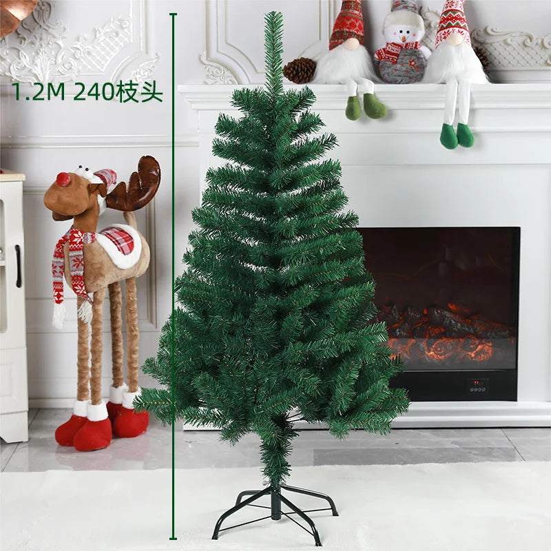 PVC Large Christmas Tree 120/150/180/210CM Encryption Artificial Green Tree Christmas Decoration Party Hotel Scene Outdoor Decor