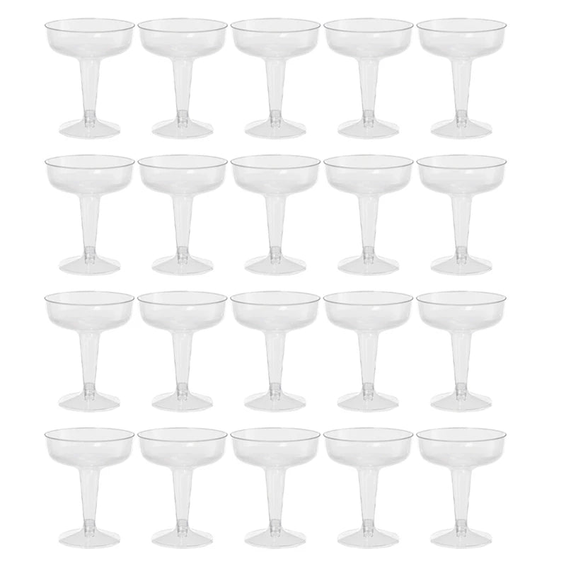 New Plastic Champagne Flutes Disposable - 20Pcs Clear Plastic Champagne Glasses For Parties Clear Plastic Cup